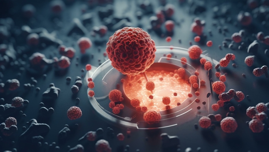 A group of red cells in a circle.