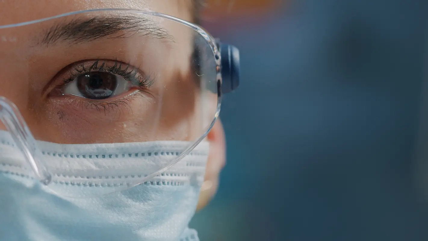 A close-up of a person